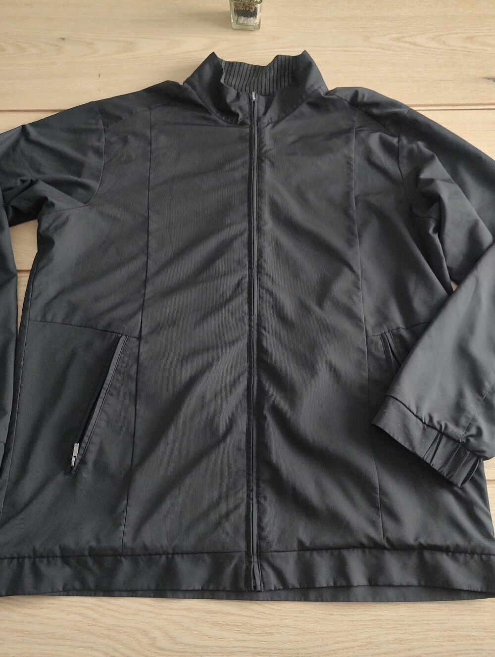 Adidas reversible jacket vintage Adipure Golf  Black And Gray Warm Pre Owned Zip